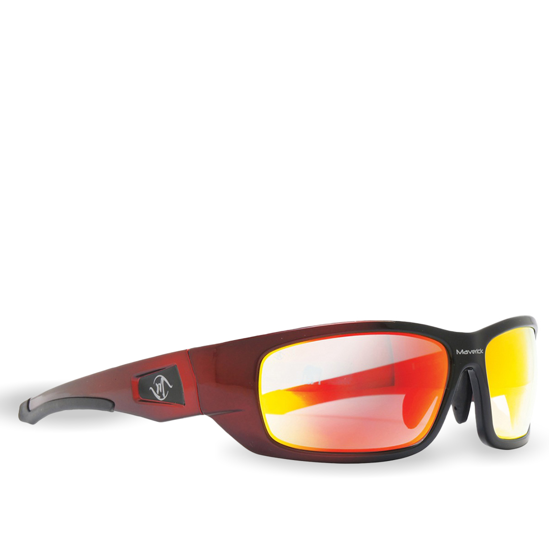 Maverick Red Black Lens Safety Glasses