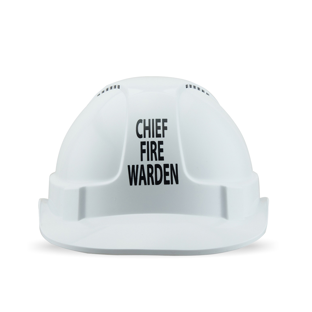 HM1ATWCFW Hammerhead Vented Hard Hat White Chief Fire Warden Text